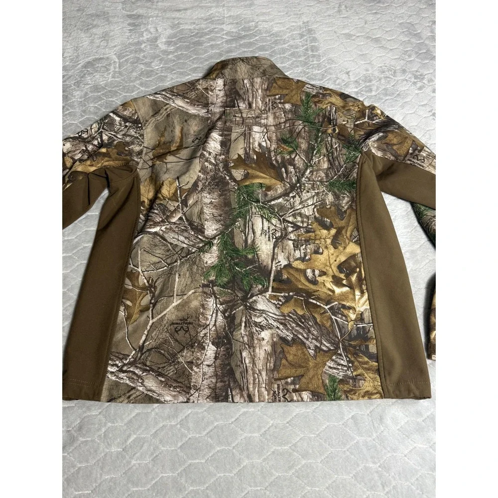 Realtree Xtra Camo Hunting Jacket Mens Large Scent Factor Softshell Full Zip